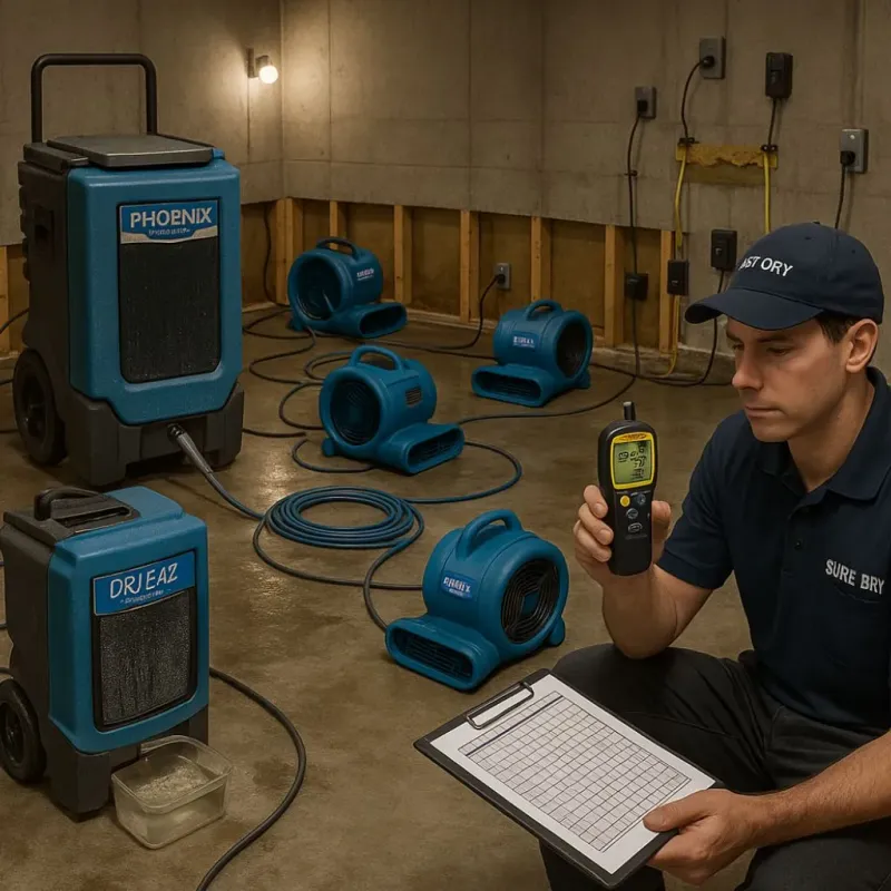 Structural Drying and Dehumidification process in Curry County, NM